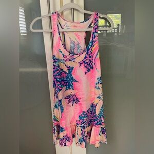Lilly Pulitzer Hampton dress, racerback with ruffled hem.